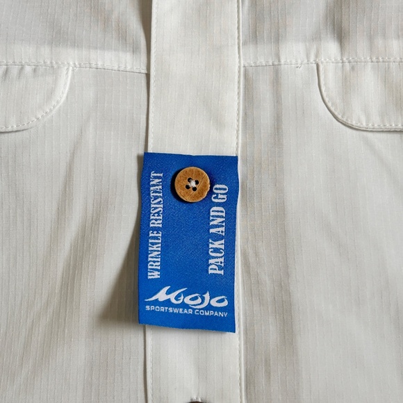 Share  Mojo Sportswear Co Men's Long Sleeve white Shirt Summer Lightweight - Picture 2 of 9